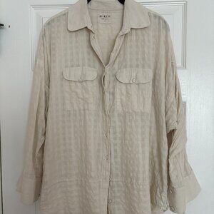 Mirth Cream Textured Button-Down Shirt